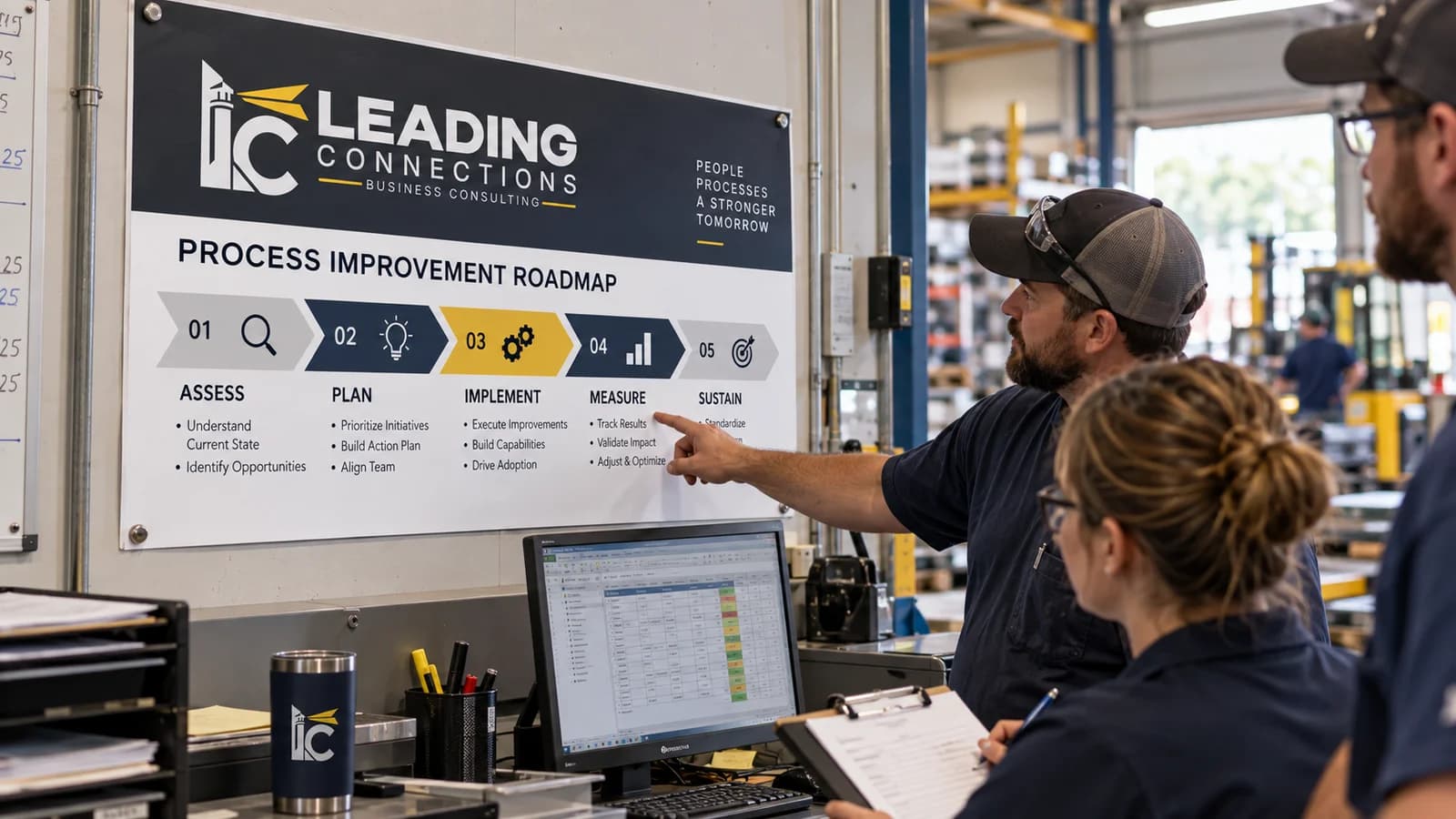 LC mockup of people working on a business challenge