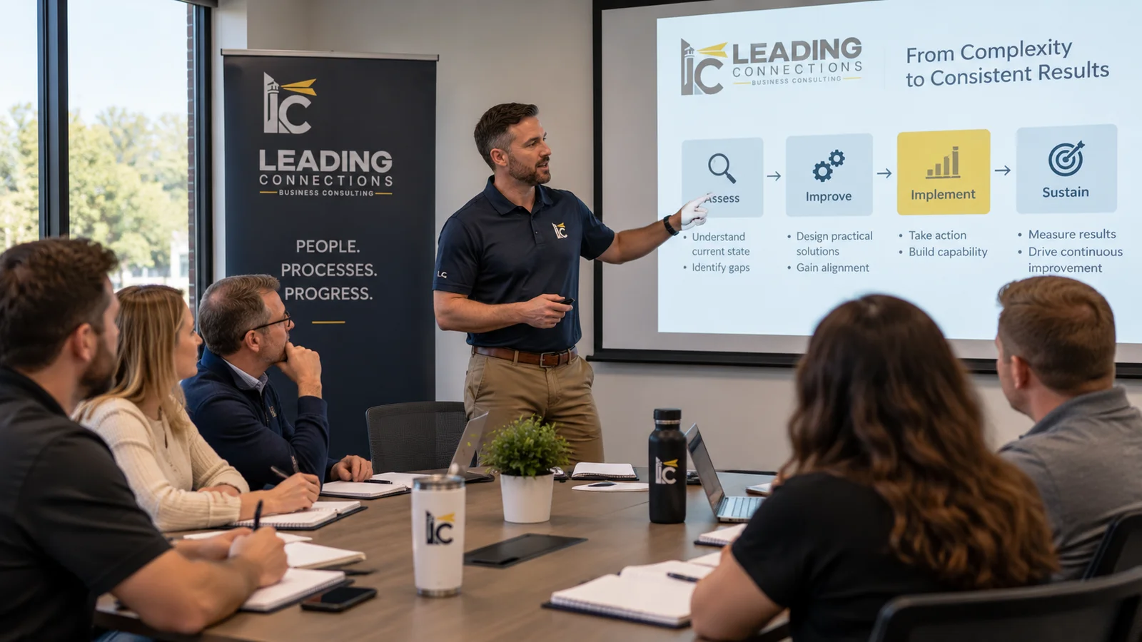 LC mockup of a training and knowledge-transfer session