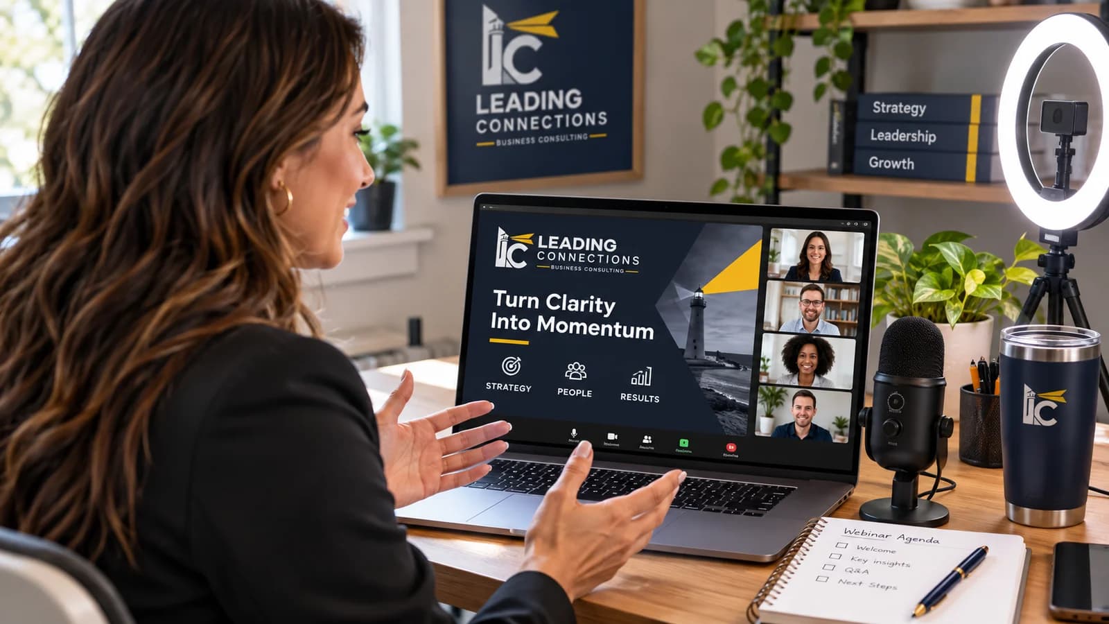 LC mockup of people working on a business challenge